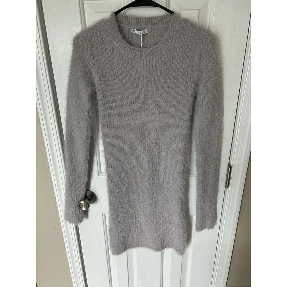 Zara sweater dress fuzzy purple